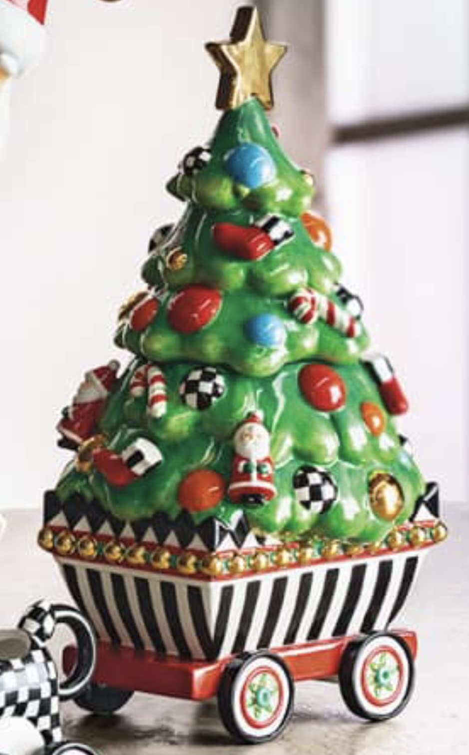 Amazon.com: MacKenzie-Childs Christmas Train Cookie Jar: Home